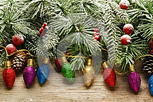 Christmas tree branches background