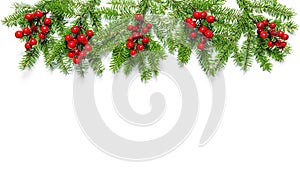 Christmas tree branches Holidays decoration banner