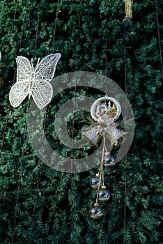 Christmas Tree with Butterfly and Ornament Decorations