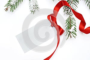 Christmas tree card isolate on white background