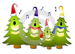 Christmas Tree Carolers Singing photo