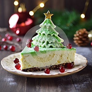 Christmas Tree Cheesecake: White Chocolate Raspberry With Festive Green Frosting