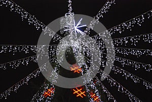 Christmas tree. Christmas decorations on the street.