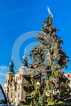 Christmas Tree On Old Town Square, Prague, Czechia