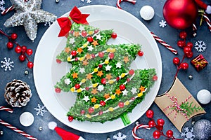 Christmas tree colorful festive salad