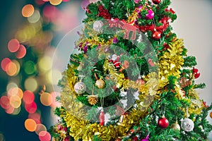 Christmas tree with colorful ornaments