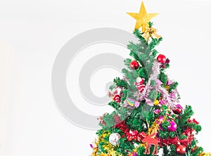 Christmas tree with colorful ornaments