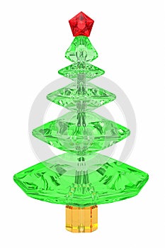 Christmas tree composed of colored gemstones