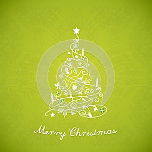 Christmas tree created of Christmas simple decorations photo