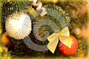 Christmas tree decorated with balls