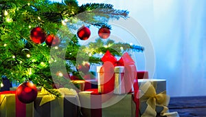 Christmas tree decorated with presents