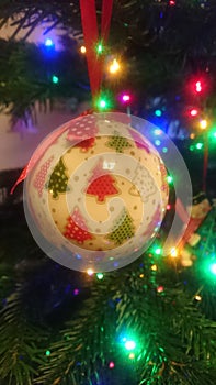 Christmas tree decoration - colorful globe hanging ornament