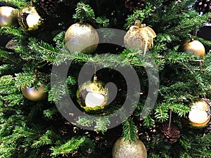 Christmas  tree decoration with ornaments