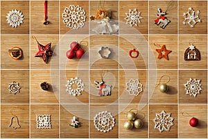 Christmas tree decorations collage