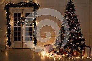 Christmas tree decorations Garland lights new year gifts Interior holiday winter