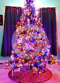 Christmas tree decorations light up