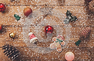 Christmas tree decorations, prepare for winter holidays background