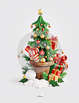 Christmas realistic highly details clean Christmas Tree