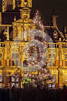 Christmas tree in Delft, The Netherlands