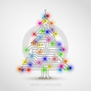 christmas tree from digital electronic circuit