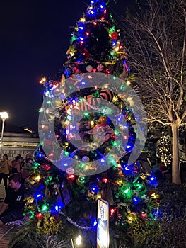 Christmas tree at Disney Springs in Orlando, Florida