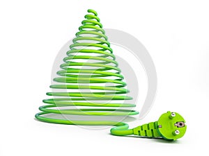 Christmas tree with electric cables