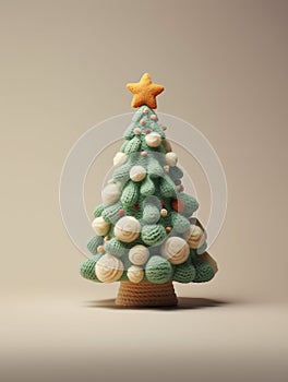 Christmas tree felt craft. Pink and green festive colors