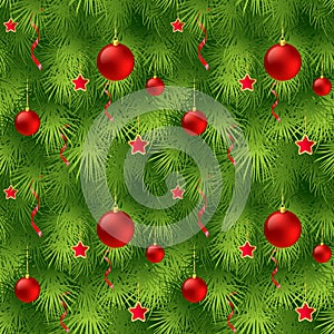 Christmas tree fir branch seamless background