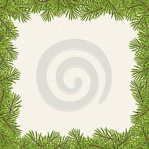 Christmas tree frame isolated on paper background