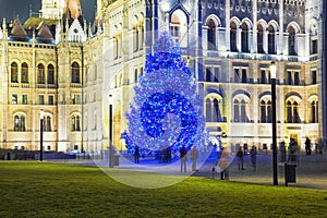 Christmas Tree In Front Off Parliament Building