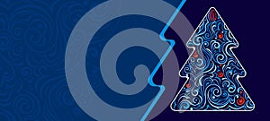 Christmas tree with frozen pattern