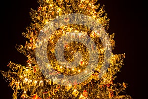 Christmas tree with garlands.