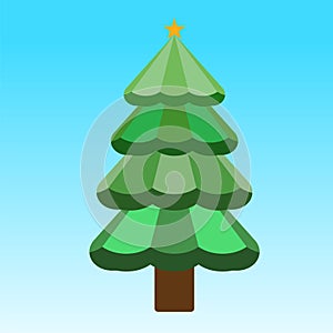 Christmas tree geometric shape with abstract pattern icon vector art