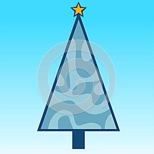 Christmas tree geometric shape with abstract pattern icon vector art