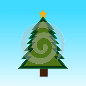 Christmas tree geometric shape with abstract pattern icon vector art