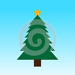 Christmas tree geometric shape with abstract pattern icon vector art