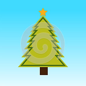 Christmas tree geometric shape with abstract pattern icon vector art