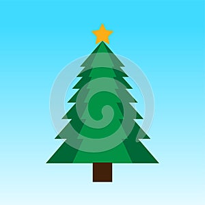 Christmas tree geometric shape with abstract pattern icon vector art