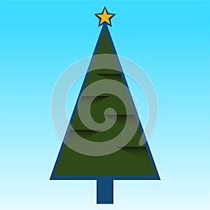 Christmas tree geometric shape with abstract pattern icon vector art