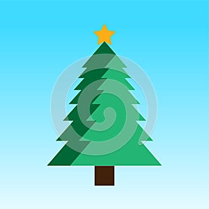 Christmas tree geometric shape with abstract pattern icon vector art