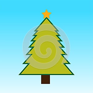 Christmas tree geometric shape with abstract pattern icon vector art