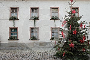 Christmas Tree in German Courtyard