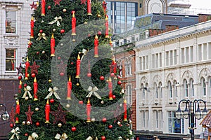 Christmas Tree at German Market in Birmingham
