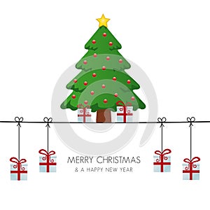 Christmas tree gift boxes hanging