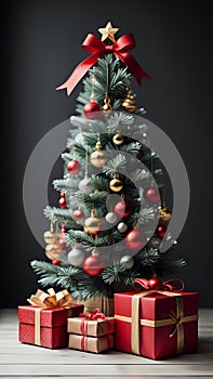 christmas tree with gift boxes, wallpaper smarphone, wallpaper desktop, merry christmas 2023 new, natal, 4k, 2k, holiday, tree