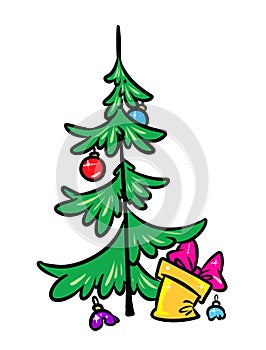 Christmas tree gift parody cartoon