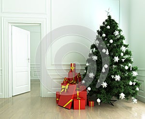 Christmas tree and gifts