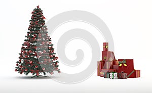 Christmas tree and gifts