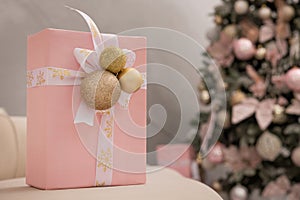 Christmas tree and gifts on a background