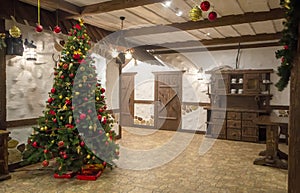 Christmas tree with gifts,  authentic style 2